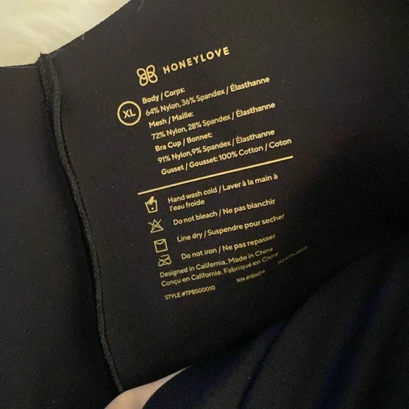 NEW Honeylove SuperPower Mid Thigh Short Bodysuit, Black Runway Size XL - Picture 12 of 15